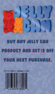 Front of Business card for Jelly Can